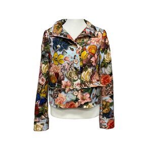 Ted Baker London Multicolored Floral Button-Up Jacket Women's Size 0